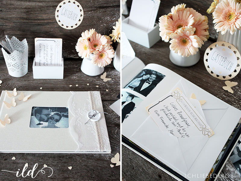 Gästebuch zur Hochzeit im Vintage-Look
